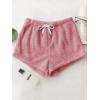 imageSweatyRocks Womens Casual Fuzzy Pajama Shorts Fleece Lounge Short PantsSolid Hot Pink