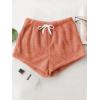 imageSweatyRocks Womens Casual Fuzzy Pajama Shorts Fleece Lounge Short PantsSolid Orange