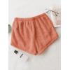 imageSweatyRocks Womens Casual Fuzzy Pajama Shorts Fleece Lounge Short PantsSolid Orange