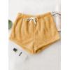 imageSweatyRocks Womens Casual Fuzzy Pajama Shorts Fleece Lounge Short PantsSolid Yellow
