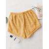 imageSweatyRocks Womens Casual Fuzzy Pajama Shorts Fleece Lounge Short PantsSolid Yellow