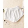 imageSweatyRocks Womens Casual Fuzzy Pajama Shorts Fleece Lounge Short PantsWhite