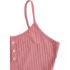 imageSweatyRocks Womens Half Button Floral Print Cami Top and Shorts Sleepwear Ribbed Pajamas SetPink and Red