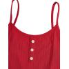 imageSweatyRocks Womens Half Button Floral Print Cami Top and Shorts Sleepwear Ribbed Pajamas SetRed White