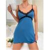 imageSweatyRocks Womens Lace Cami Nightgowns V Neck Sleeveless Babydoll Lounge DressBlue and Black