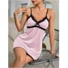 imageSweatyRocks Womens Lace Cami Nightgowns V Neck Sleeveless Babydoll Lounge DressCoral Pink