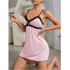 imageSweatyRocks Womens Lace Cami Nightgowns V Neck Sleeveless Babydoll Lounge DressCoral Pink