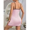 imageSweatyRocks Womens Lace Cami Nightgowns V Neck Sleeveless Babydoll Lounge DressCoral Pink