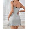 imageSweatyRocks Womens Lace Cami Nightgowns V Neck Sleeveless Babydoll Lounge DressGrey