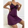 imageSweatyRocks Womens Lace Cami Nightgowns V Neck Sleeveless Babydoll Lounge DressPurple