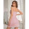 imageSweatyRocks Womens Sleeveless Lace Trim Nightgown Spaghetti Strap Cami Night Dress SleepwearLight Pink
