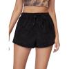 imageSweatyRocks Womens Casual Fuzzy Pajama Shorts Fleece Lounge Short PantsBlack