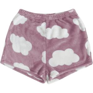 imageSweatyRocks Womens Casual Fuzzy Pajama Shorts Fleece Lounge Short PantsCloud Purple