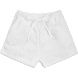 imageSweatyRocks Womens Casual Fuzzy Pajama Shorts Fleece Lounge Short PantsPlain White