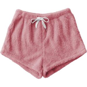 imageSweatyRocks Womens Casual Fuzzy Pajama Shorts Fleece Lounge Short PantsSolid Hot Pink