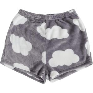 imageSweatyRocks Womens Casual Fuzzy Pajama Shorts Fleece Lounge Short PantsWhite Grey