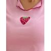 imageSweatyRocks Pajamas for Women Set Shorts and Top Strawberry Print Loungewear SetsPink