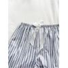 imageSweatyRocks Womens 3 Piece Pajama Sets Cute Graphic Tee Tops and Shorts Pants Lounge SetGrey and White