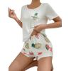 imageSweatyRocks Womens Cute Graphic Print Short Sleeve Crop Top With Shorts Pajama SetMulticolor