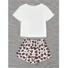 imageSweatyRocks Womens Cute Graphic Print Short Sleeve Crop Top With Shorts Pajama SetMulticolored