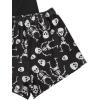 imageSweatyRocks Womens Cute Graphic Print Short Sleeve Crop Top With Shorts Pajama SetSkull Black
