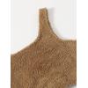 imageSweatyRocks Womens Fuzzy Pajamas Set Crop Tank Top With Shorts LoungewearCamel