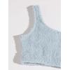 imageSweatyRocks Womens Fuzzy Pajamas Set Crop Tank Top With Shorts LoungewearDusty Blue