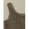 imageSweatyRocks Womens Fuzzy Pajamas Set Crop Tank Top With Shorts LoungewearKhaki Grey