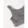 imageSweatyRocks Womens Fuzzy Pajamas Set Crop Tank Top With Shorts LoungewearPlain Grey