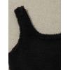 imageSweatyRocks Womens Fuzzy Pajamas Set Crop Tank Top With Shorts LoungewearPure Black