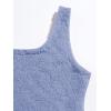 imageSweatyRocks Womens Fuzzy Pajamas Set Crop Tank Top With Shorts LoungewearSolid Blue