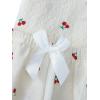 imageSweatyRocks Womens Matching Pjs 2 Piece Cute Printed Short Sleeve Button Front Top with Shorts Pajama SetApricot Cherry