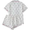 imageSweatyRocks Womens Matching Pjs 2 Piece Cute Printed Short Sleeve Button Front Top with Shorts Pajama SetApricot Cherry