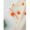 imageSweatyRocks Womens Matching Pjs 2 Piece Cute Printed Short Sleeve Button Front Top with Shorts Pajama SetApricot Fruits