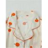 imageSweatyRocks Womens Matching Pjs 2 Piece Cute Printed Short Sleeve Button Front Top with Shorts Pajama SetApricot Fruits