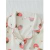 imageSweatyRocks Womens Matching Pjs 2 Piece Cute Printed Short Sleeve Button Front Top with Shorts Pajama SetApricot Pink