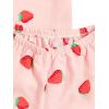 imageSweatyRocks Womens Matching Pjs 2 Piece Cute Printed Short Sleeve Button Front Top with Shorts Pajama SetApricot Strawberry