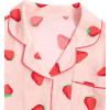 imageSweatyRocks Womens Matching Pjs 2 Piece Cute Printed Short Sleeve Button Front Top with Shorts Pajama SetApricot Strawberry