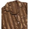 imageSweatyRocks Womens Short Sleeve Sleepwear Button Down Satin 2 Piece Pajama SetCoffee Brown Stripe