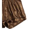 imageSweatyRocks Womens Short Sleeve Sleepwear Button Down Satin 2 Piece Pajama SetCoffee Brown Stripe
