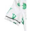 imageSweatyRocks Womens Short Sleeve Sleepwear Button Down Satin 2 Piece Pajama SetGreen