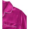 imageSweatyRocks Womens Short Sleeve Sleepwear Button Down Satin 2 Piece Pajama SetHot Pink