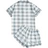 imageSweatyRocks Womens Short Sleeve Sleepwear Button Down Satin 2 Piece Pajama SetLight Blue