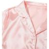 imageSweatyRocks Womens Short Sleeve Sleepwear Button Down Satin 2 Piece Pajama SetLight Pink