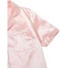 imageSweatyRocks Womens Short Sleeve Sleepwear Button Down Satin 2 Piece Pajama SetLight Pink