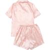 imageSweatyRocks Womens Short Sleeve Sleepwear Button Down Satin 2 Piece Pajama SetLight Pink