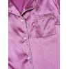 imageSweatyRocks Womens Short Sleeve Sleepwear Button Down Satin 2 Piece Pajama SetLight Purple