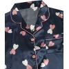imageSweatyRocks Womens Short Sleeve Sleepwear Button Down Satin 2 Piece Pajama SetNavy Blue Heart