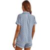 imageSweatyRocks Womens Short Sleeve Sleepwear Button Down Satin 2 Piece Pajama SetPale Blue Dots