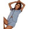 imageSweatyRocks Womens Short Sleeve Sleepwear Button Down Satin 2 Piece Pajama SetPale Blue Dots